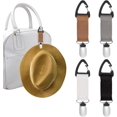 thumbnail image 1 of Paquete de 4 gorras elásticas de viaje con clip para sombrero, soporte para gorra de béisbol con manos libres, sombreros, gancho para colgar, accesorios de viaje para gafas de sol, lla, 1 of 5