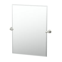 Gatco Reveal 31.5" Frameless Rectangle Mirror, Satin Nickel