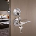 thumbnail image 5 of EcoNesxp Keyed Front Door Exterior Door Lever Lockset Pack 1 Pack Satin Nickel Pack Satin Nickel Pack 1 Pack Door Handle with Lock and Latch Satin Nickel Trim, 5 of 5