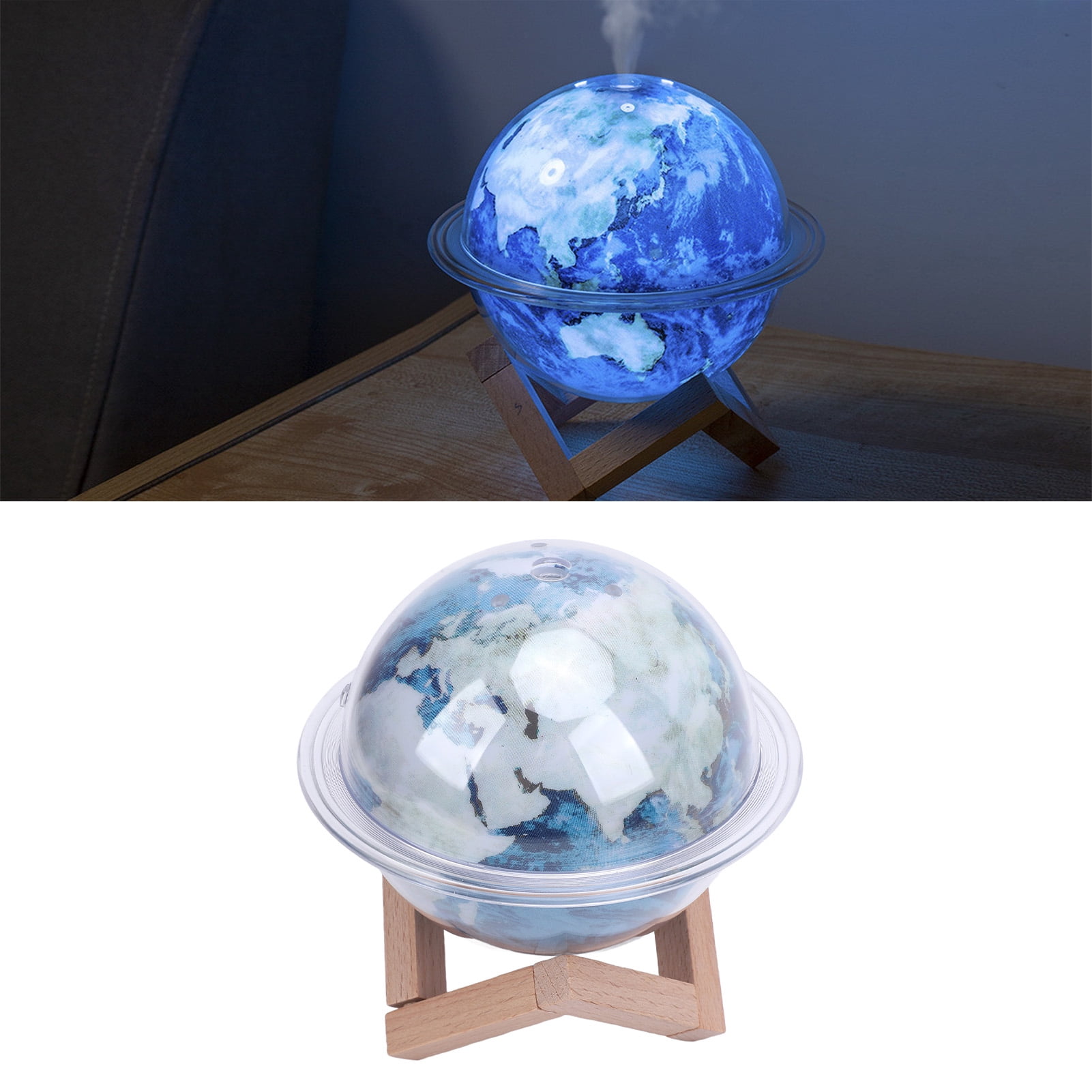 NFTIGB 330ml Planet Humidifier with Stand, 2 Mist Modes, Auto Shut-Off LED Colorful Night Light, Quiet USB Desktop Humidifier for Home Office (5.9 inches / 15 cm)