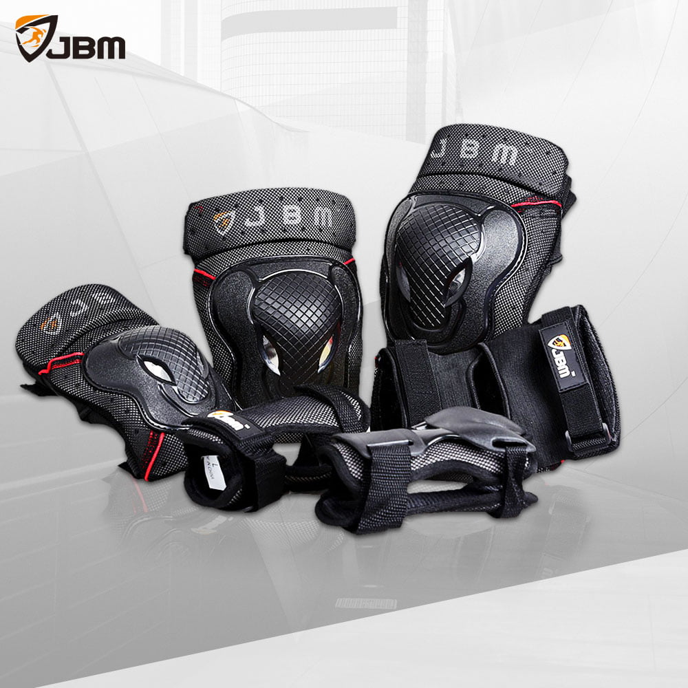 Skateboard for Biking Inline Skating and Others BMX JBM 4 Sizes Extra Pads Diamond Curved Series Full Protective Gear Set Multi Sport Helmet Scooter Knee and Elbow Pads with Wrist Guards 