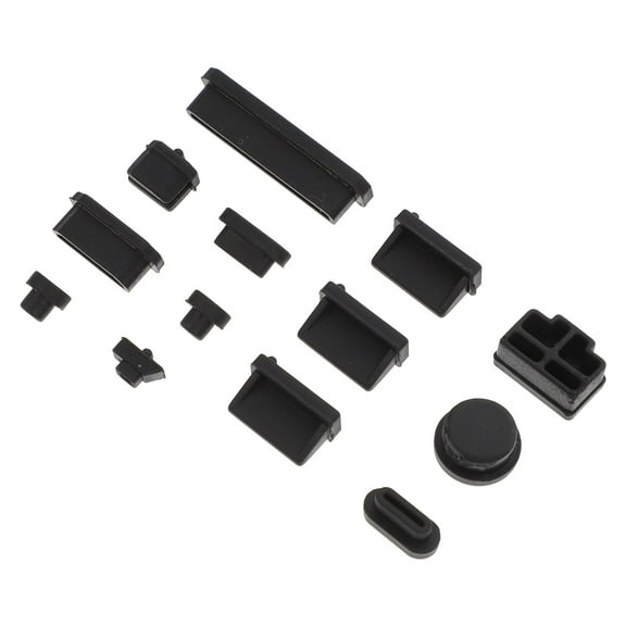 LULULION 13 Pieces Per Set Laptop Universal Dust Plug Silicone Black For Protection Back to School