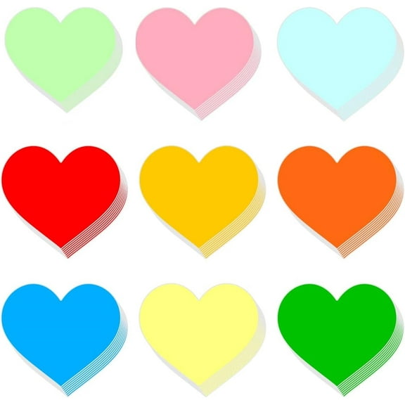 90Pcs Hearts Heart Shape Cut,Tutuviw Paper Heart Cutouts,Double Sided Craft Heart Décor for Kids’ Love,School Craft Projects,Valentine's Day Craft(9 Color)