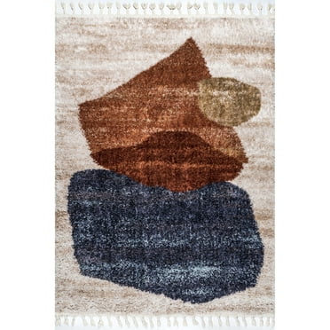 nuLOOM Kassidy Shaggy Contemporary Tassel Area Rug, 4' x 6', Blue