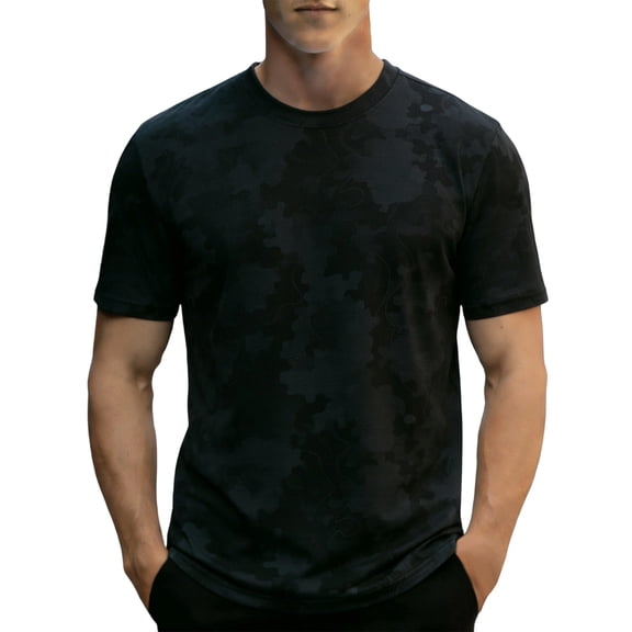 BELTNOV Men's Short Sleeve T-Shirts Casual Summer Loose Fit Round Neck Breathable Basic Tee Shirt Black