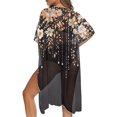 thumbnail image 5 of HELLHERO Pearl Floral Bathing Suit Cover Up High Quality Fabrics Casual Long Fashion Free Size Long Kimono Swimsuit Cover Up for Wife, 5 of 6