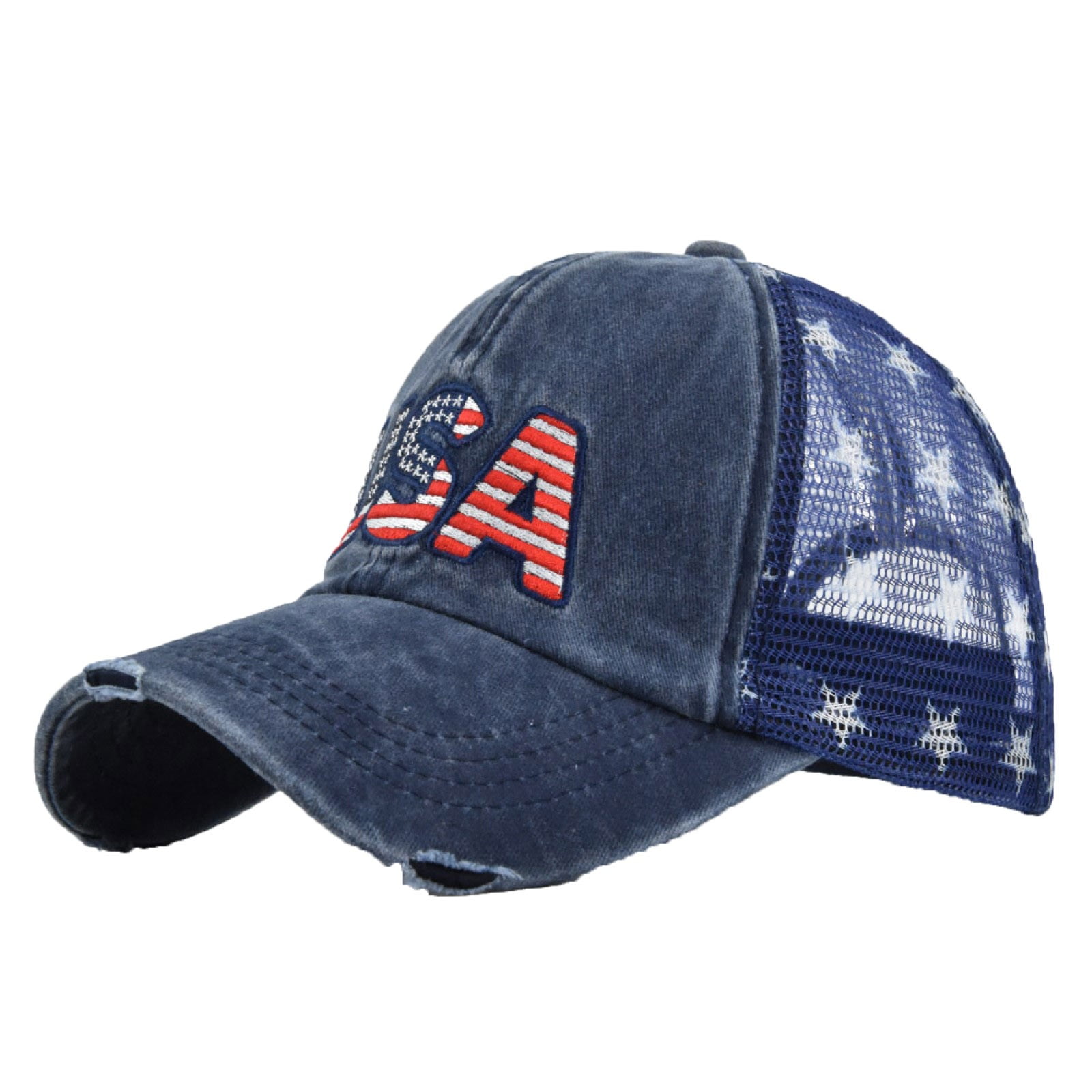 Vintage Baseball Hats for Men American Flag Patch Breathable Mesh