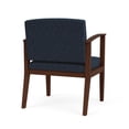 thumbnail image 3 of Amherst Wood Reception Waiting Oversize Guest Chair / Walnut Wood / Blue, 3 of 5