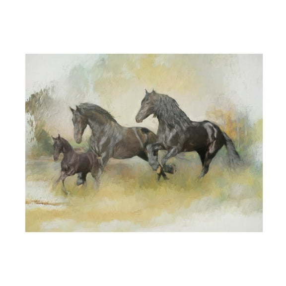 Canvas Wall Art - Trudi Simmonds 'Friesian Family' Wall Art for Living Room, Bedroom, or Office Décor by Trademark Fine Art - 19 x 14 Inches
