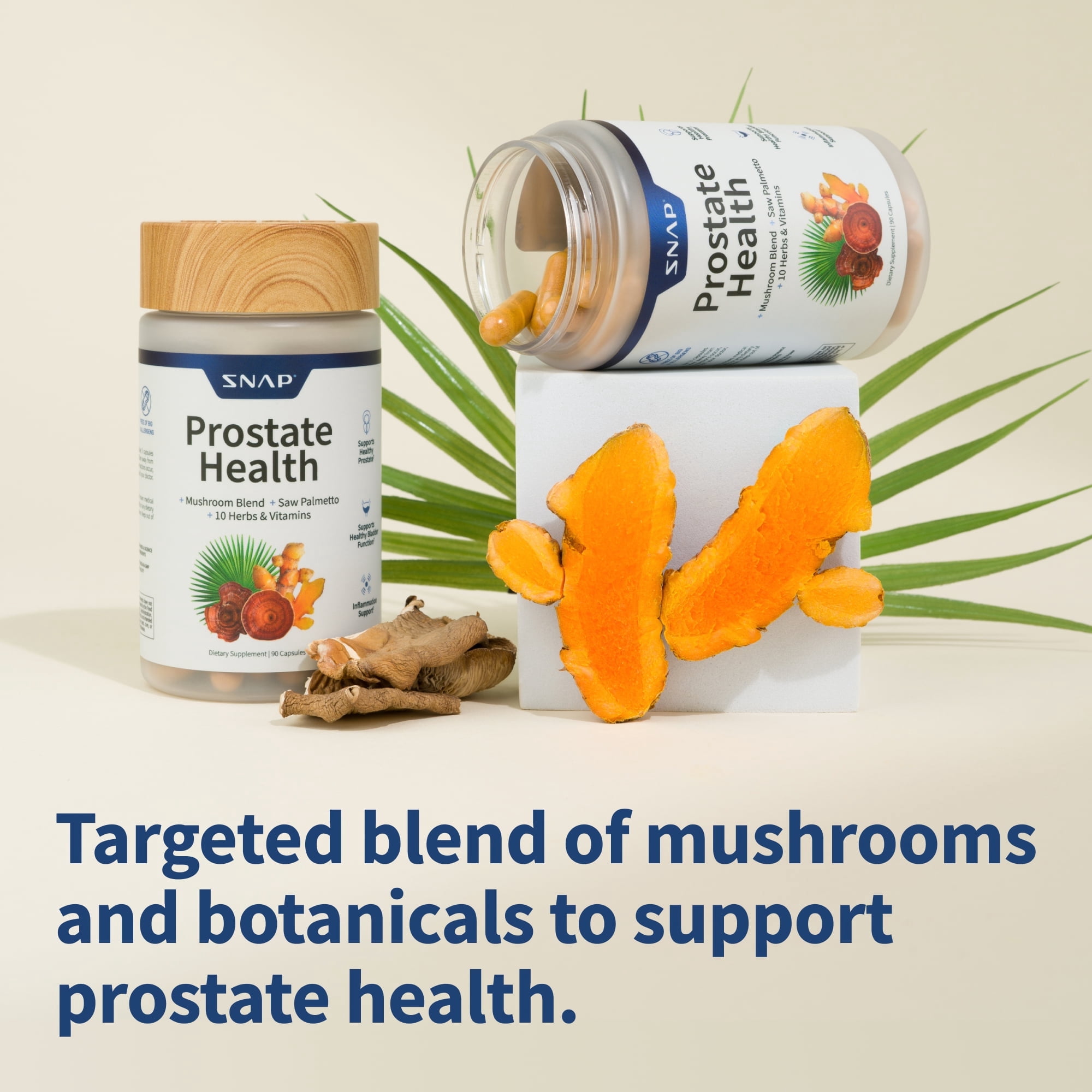 Snap Supplements Prostate Health for Men, Saw Palmetto Dietary Support, 90 Capsules - 2 Pack