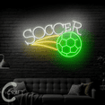 thumbnail image 2 of C-CRAFT Soccer Neon Led Light Sign 38 inch for Soccer Sport Shop Bedroom Wall Decor, 2 of 5