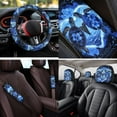 thumbnail image 4 of Yuyamidu Blue Turtle 14 Pcs Car Seat Cover Set with Auto Steering Wheel Cover Armrest Cushion Head Rest Protector Seat Belt Covers,Automotive Interior Sets Unverisal Fit Cars SUV, 4 of 7