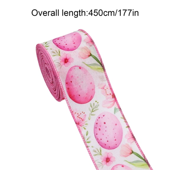 Spring Easter Ribbon Spring Easter Bunny Ribbon Wi Edge Decor Ribbon forCrafts Gift Bows Wreath Making Diy Holiday Party Decoration Supplies 4.5m Long Pattern Bunny Ribbon