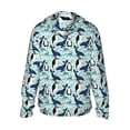 thumbnail image 3 of Uemuo Penguins Whales Pattern Women's Full Zip UPF 50+ Sun Protection Hoodie Jacket Long Sleeve Sun Shirt Hiking Outdoor Performance with Pockets-, 3 of 9