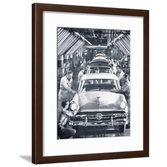 Ford Motor Company Assembly Line, C.1955, Transportation Framed Art Print Wall Art