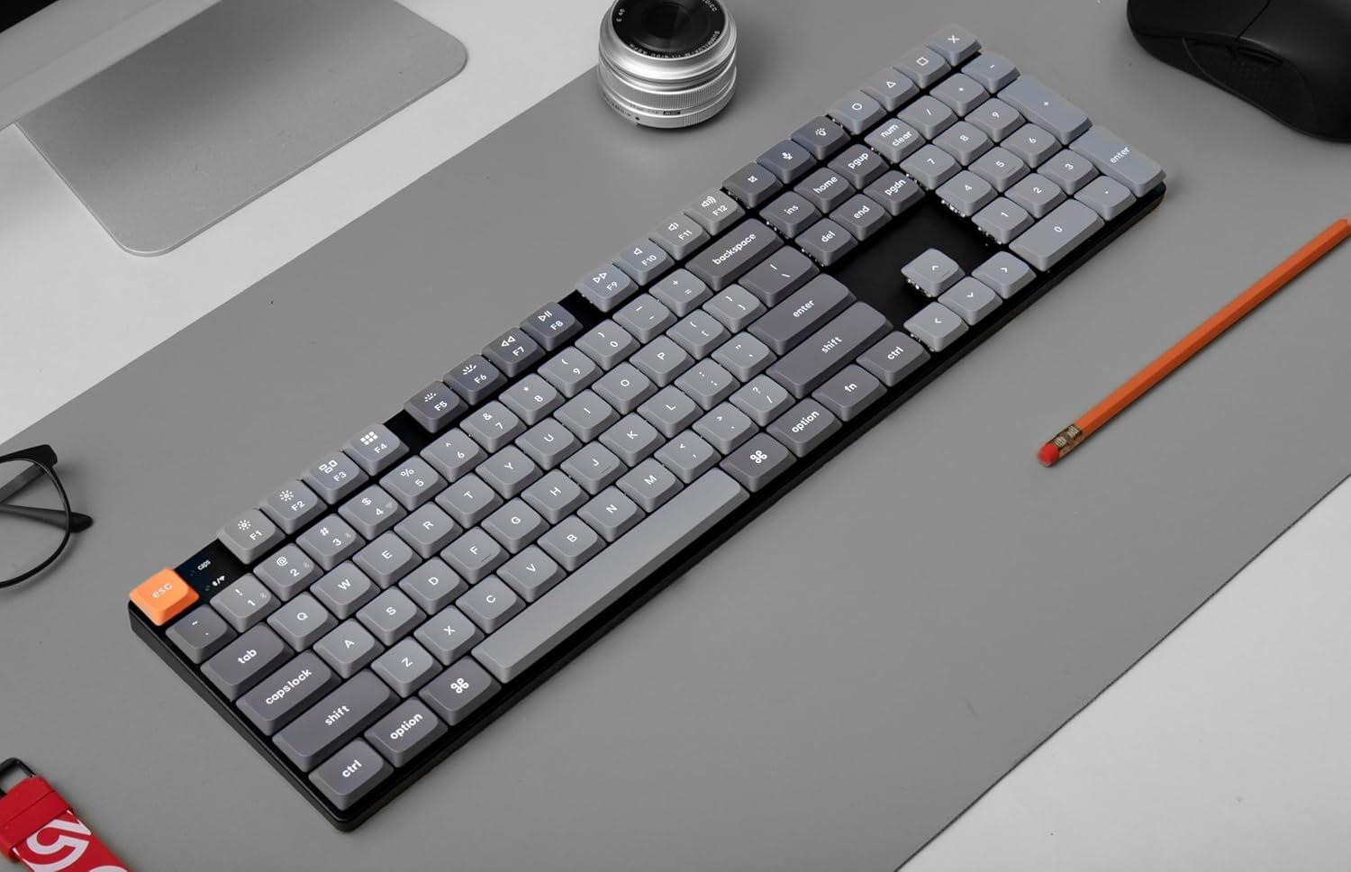 Keychron K5 Max 100% Layout Ultra-Slim Wireless Mechanical Keyboard, QMK Programmable Hot-Swap Bluetooth/2.4 G/Wired with RGB Backlight Low Profile Gateron Brown Switch, PBT Keycaps for Mac Win Linux