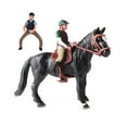 thumbnail image 2 of Figura de acción caballo perfecl estatua vida silvestre con silla de montar juguete educativo Negro completo, 2 of 8