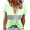 Green, variant on Womens Short Sleeve Tshirts T Shirts for Women Round Neck Snap Button Closure All Over Print Casual Tee