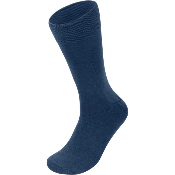 Feraricci Solid Color Polyester Socks for Men, Casual and Formal Attire Mid Rise Mens Crew Socks - Slate Blue