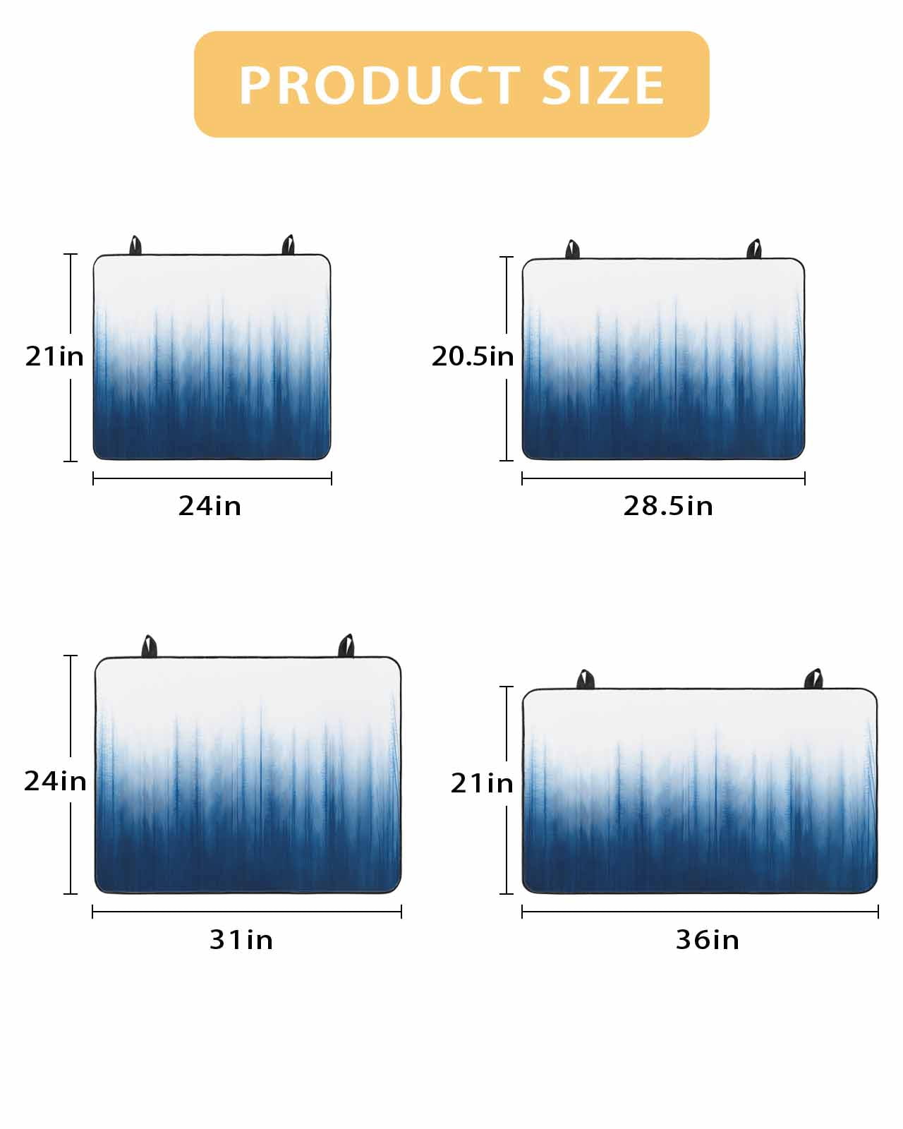 nqOlkjepod Large Induction Cooktop Protector Mat 36"x21", Blue Ombre Stripe Stove Top Covers for Electric Stove, Abstract Art Gradient Watercolor Stove Burner Cover Mats, Glass Top Stove Cover