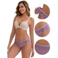 thumbnail image 3 of DARING DIVA Women's Lace Ribbed Low Waisted Butt Lifting Underwear XL Purple, 3 of 6