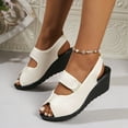 thumbnail image 6 of THDHVS Womens Wedge Sandals,Wedge Sandals for Women,Fashion Women Casual Round Head Sandals Comfy Beach Casual Shoes White 9.5, 6 of 6