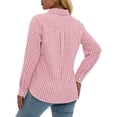 thumbnail image 5 of Fantaslook Plaid Button Down Shirts for Women Dressy Casual Long Sleeve Shirts Collared Work Blouses Tops, 5 of 10