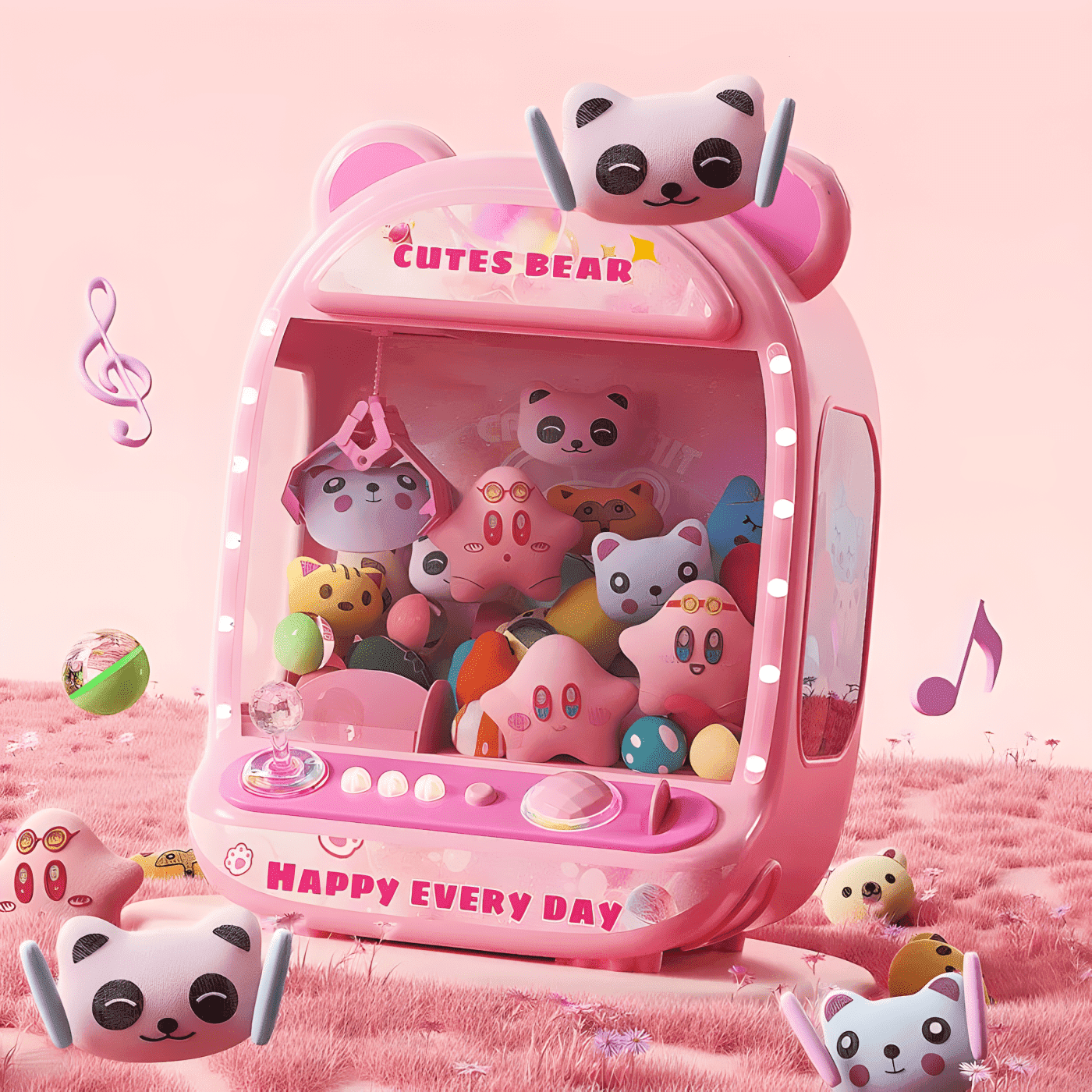 HNH Claw Game Machine, Unicorns Claw Machine for Kids, Mini Vending Machine with LED&Music, Rechargable Claw Arcade Games Toys for Girls and Boys Gifts, Children's Day Gifts