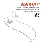 MEE audio M6 Sport IPX5 Sweat & Water Resistant In Ear Earbud with Carrying Case & Shirt Clip, Clear