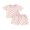 Pink, variant on GuliriFei Toddler Baby Girl Outfit Newborn Girl Summer Clothes Short Sleeve T Shirt Checkerboard Top Set Elastic Waist Shorts 0-3T
