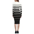 thumbnail image 3 of INSPIRE CHIC Women's Striped Sweater Dress Long Sleeve Stretchy Crew Neck Bodycon Ribbed Knit Casual Fall Long Dresses S White, 3 of 6