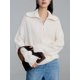 thumbnail image 1 of Suéteres de invierno para mujer, color gris liso, cuello alto, informales, holgados, con cremalleras gruesas, hermosos suéteres de gran tamaño para mujer, 1 of 5