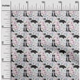 thumbnail image 2 of oneOone Georgette Viscose White Fabric Floral & Puppies Fabric For Sewing Printed Craft Fabric By The Yard 42 Inch Wide, 2 of 5
