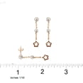 thumbnail image 2 of 18KT Pink Gold Pearl Post with Dangle Flower Earring 1 inch, 2 of 3