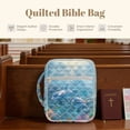 thumbnail image 6 of Xoenoiee Dolphin Fish Coral Print Quilted Bible Cover Case for Women Men, Portable Carrying Book Case Multi-Functional Bible Organizer Case with Handle and Zippered Pocket, 6 of 7
