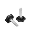 thumbnail image 3 of Uxcell Plum Hex Shaped Clamping Screw Knob Male Thread Plastic Silver Tone 6pcs M8 x 1.18", 3 of 3