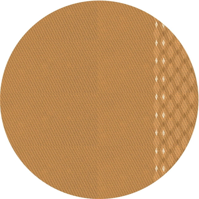 Ahgly Company Tapis d'Intérieur Ronds Transitionnels Lavables à la Machine, Orange Foncé, 4 Pieds Rond