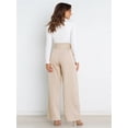 thumbnail image 6 of Wide Leg Dress Pants for Women High Waisted Wide Leg Pants with Belt Office Work Business Casual Trousers with Pockets, 6 of 8