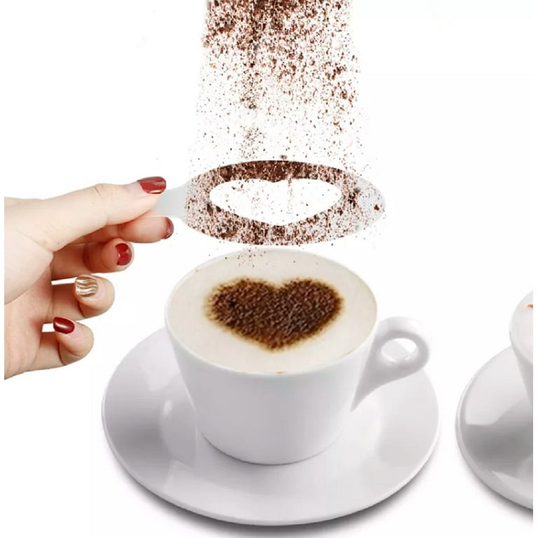 Stainless Chocolate Shaker Cocoa Flour Sugar Powder Coffee Sifter Cappuccino  Coffee Stencils kitchen Accessories Barista Tools