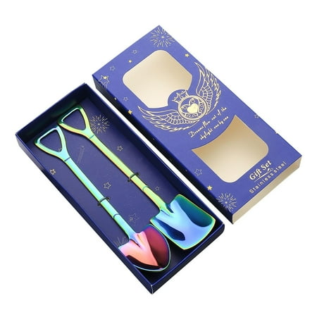 

Best Gift! MIARHB 2-piece Set Stainless Steel Ice Spoon Dessert Fruit Chocolate Cake Teaspoon Coffee Spoon