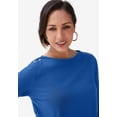 thumbnail image 2 of Jessica London Women's Plus Size Boatneck Tunic Top 3/4 Sleeve Shirt  Loose Fit, 2 of 6