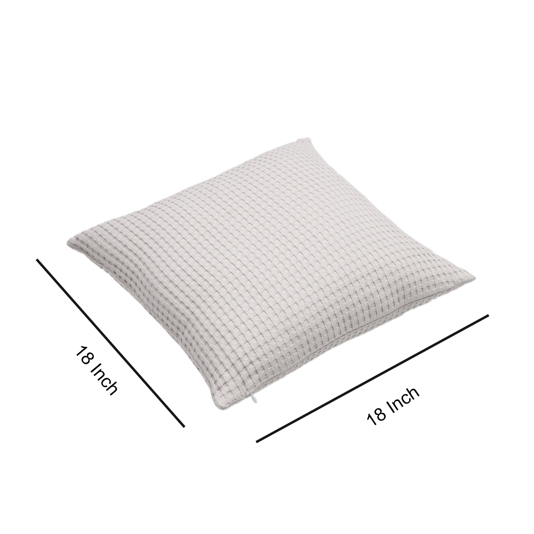Mainstays Waffle Pillow Cover, 18" x 18", 2 pack, Papyrus
