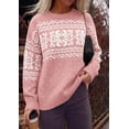 thumbnail image 4 of PRETTYGARDEN Women's Fair Isle Oversized Sweater Relaxed Fit, Soft Cozy Knit, Long Sleeve Pullover, Crew Neck, Going Out Tops, Fall Holiday Outfits, Winter Fashion Clothing, 4 of 8