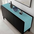 thumbnail image 5 of Teal Striped Table Runner 72 Inches Long, Simple Art Vertical Stripe Farmhouse Kitchen Coffee Dining Table Decoration for Home Party Birthday Wedding Home Decor 16x72 Inches, 5 of 8