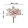 thumbnail image 3 of Anhility Large Christmas Poinsettia Flowers Artificial Glitter Christmas Tree Hanging Poinsettia Flowers with Stem Gifts for Christmas Tree New Year Party Holiday Weddings, 11.02x13.39in, Pink, 3 of 6