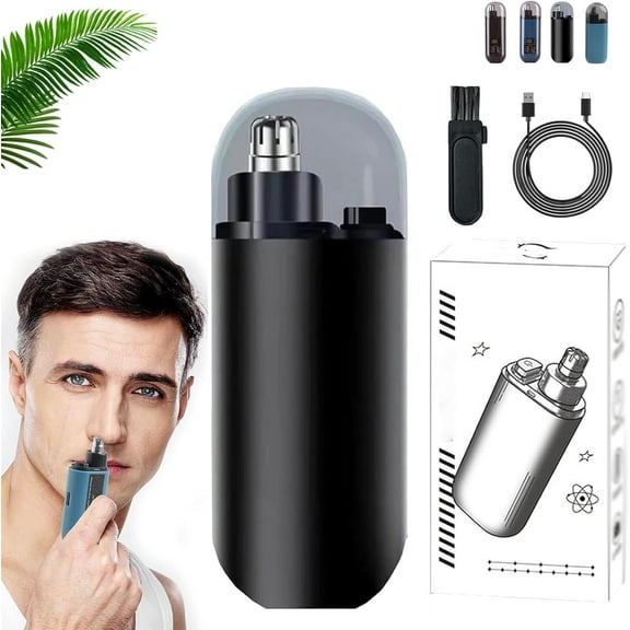Portable Nose Hair Trimmer, 2 in 1 Ear and Nose Hair Trimmer Clipper for Men, Rechargeable Ear Hairs Remover, Mini Portable Noses Hair Remover