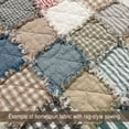 thumbnail image 3 of Oatmeal 4 Plaid Homespun Cotton Fabric Sold by the Yard- by JCS, 3 of 8