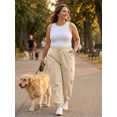 thumbnail image 3 of Cueply Women's Plus Size Cargo Pants with Pockets Casual Joggers Sweatpants Drawstring Adjustable Loose Fit Workout, 3 of 8