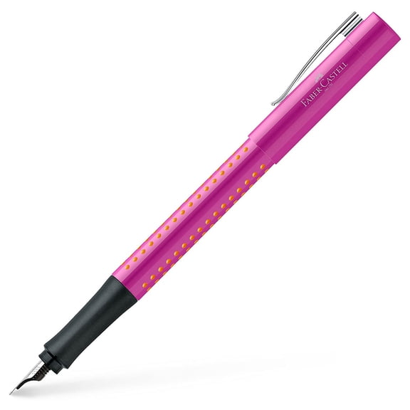 Faber-Castell 140914 Grip 2010 Pink-Orange Fountain Pen, Medium