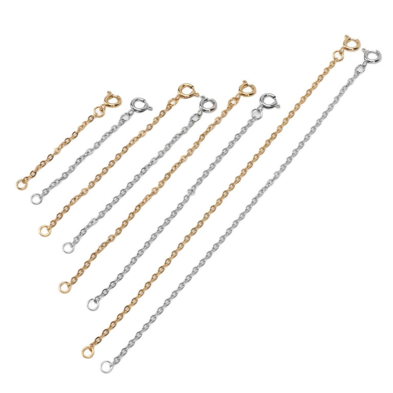 Ymiko 8 Pcs Necklace Extender Stainless Steel Gold Silver Necklace  Adjustment Extension Chain Jewelry Decoration,Gold Necklace Extender,Gold  Chain Extender 